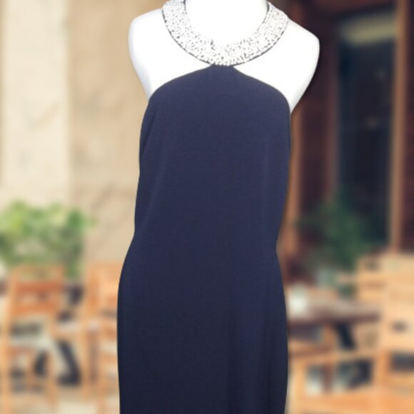 NWOT Karl Lagerfeld Paris dress faux pearl collar size 12 - Picture 1 of 16